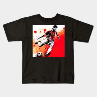 Soccer Player Graffiti Art Splash Paint Kids T-Shirt